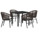 Set de Dining pentru Grădină 5 Piese Maro Poliratan - WALTI WALTI