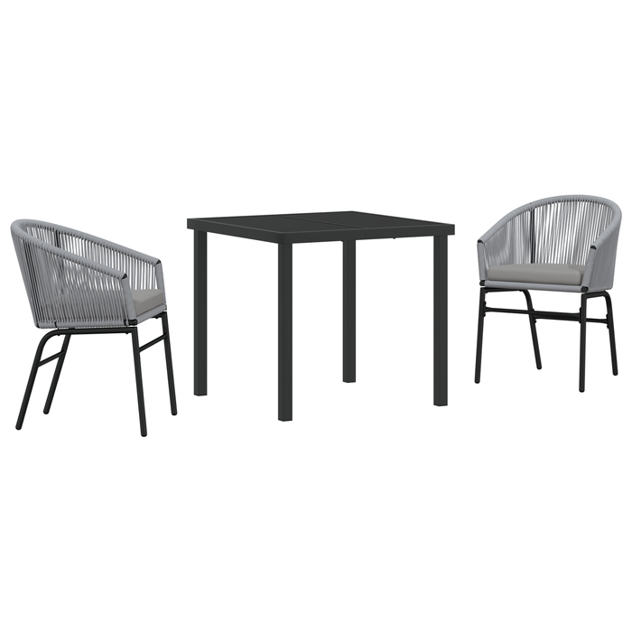 Set de Dining 3 Piese Gri Poliratan - WALTI WALTI