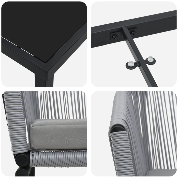 Set de Dining pentru Grădină 5 Piese Grey Poliratan - WALTI WALTI