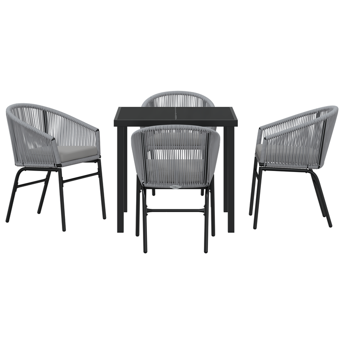 Set de Dining pentru Grădină 5 Piese Grey Poliratan - WALTI WALTI