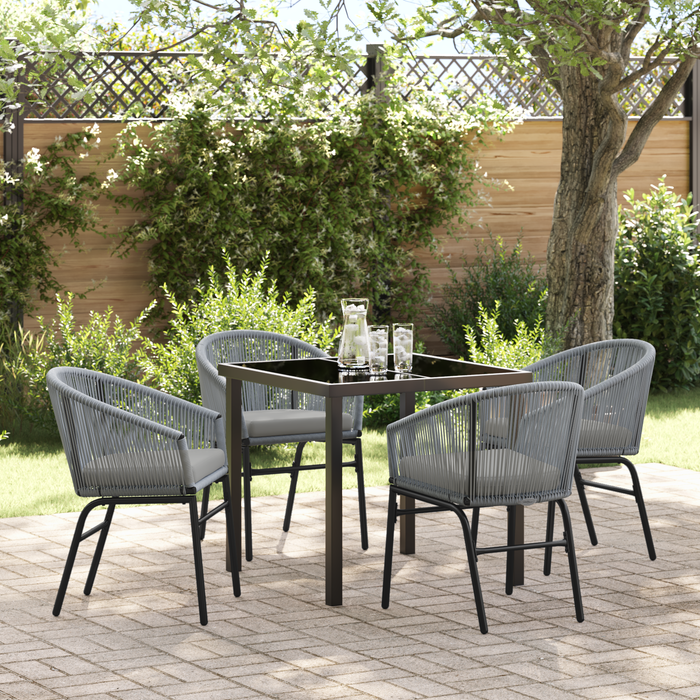 Set de Dining pentru Grădină 5 Piese Grey Poliratan - WALTI WALTI