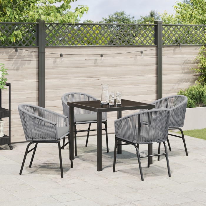 Set de Dining pentru Grădină 5 Piese Grey Poliratan - WALTI WALTI