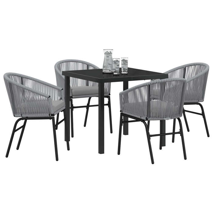 Set de Dining pentru Grădină 5 Piese Grey Poliratan - WALTI WALTI