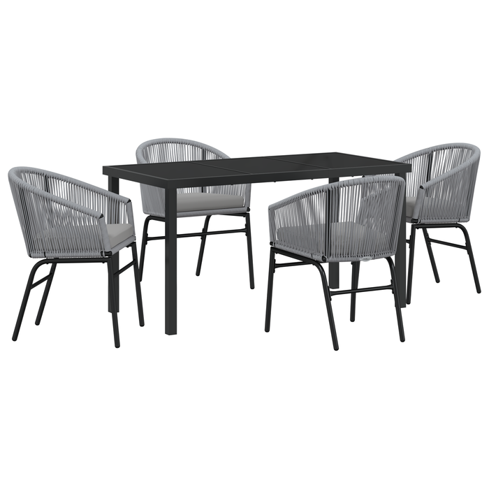 Set de Dining Grădină 5 Piese Gri Poliratan - WALTI WALTI
