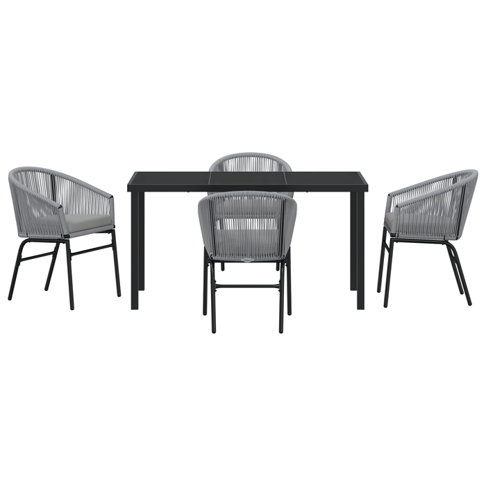 Set de Dining Grădină 5 Piese Gri Poliratan - WALTI WALTI