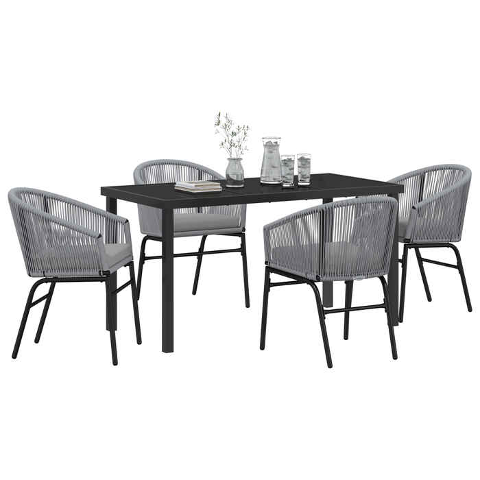 Set de Dining Grădină 5 Piese Gri Poliratan - WALTI WALTI