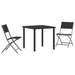 Set de dining de grădină 3 piese Negru Textilenă și Oțel - WALTI WALTI