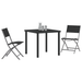 Set de dining de grădină 3 piese Negru Textilenă și Oțel - WALTI WALTI