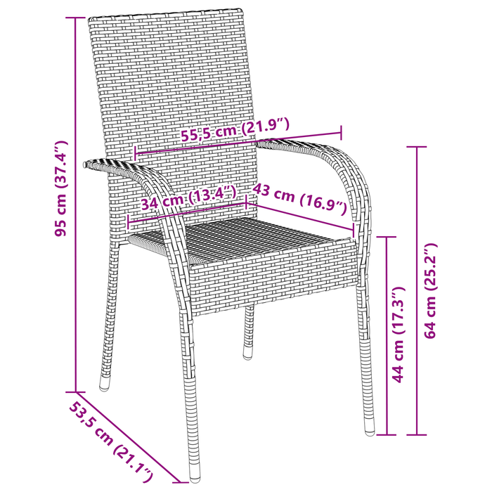 Set de dining din 3 piese Maro Poliratan - WALTI WALTI