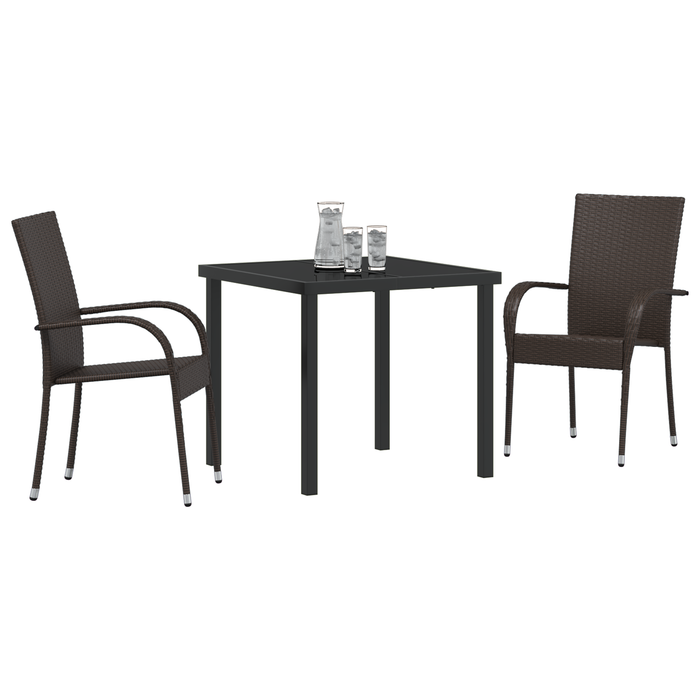 Set de dining din 3 piese Maro Poliratan - WALTI WALTI