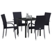 Set de dining de 5 piese pentru grădină Negru Poliratan - WALTI WALTI