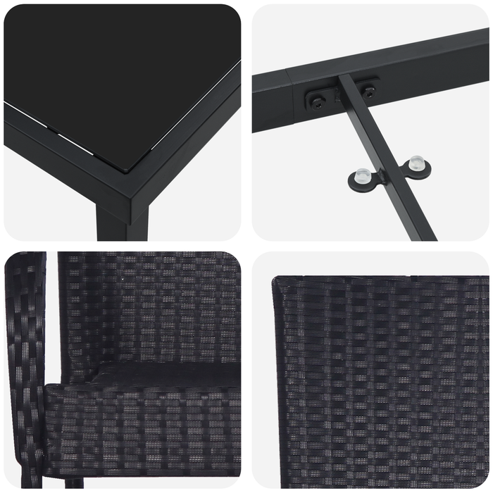 Set de dining pentru grădină , 5 piese, Negru, Poliratan - WALTI WALTI