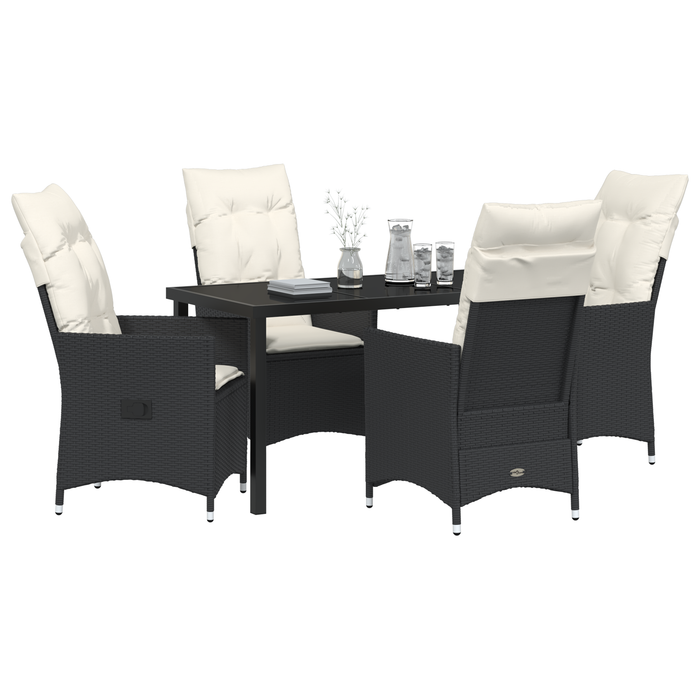 Set de dining de grădină 5 piese cu perne negre din rășină poli - WALTI WALTI