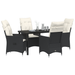 Set de dining de grădină 5 piese cu perne negre din rășină poli - WALTI WALTI