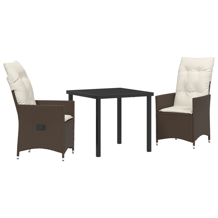 Set de dining de grădină cu perne maro din rattan poli - WALTI WALTI