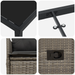 Set de dining de grădină 3 piese cu perne gri din rattan polimer - WALTI WALTI