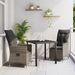 Set de dining de grădină 3 piese cu perne gri din rattan polimer - WALTI WALTI