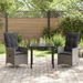 Set de dining de grădină 3 piese cu perne gri din rattan polimer - WALTI WALTI