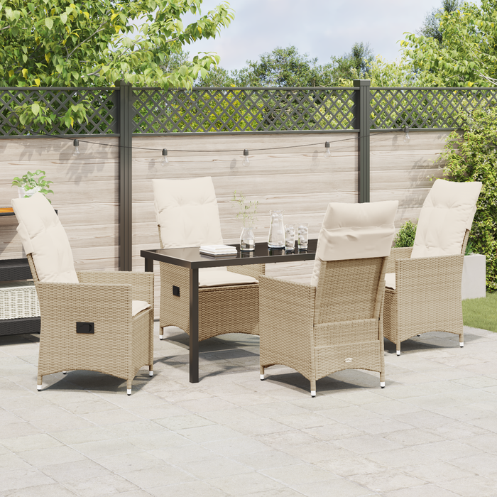 Set de 5 Mobilier de Grădină cu Perne Bej Ratan Poli - WALTI WALTI