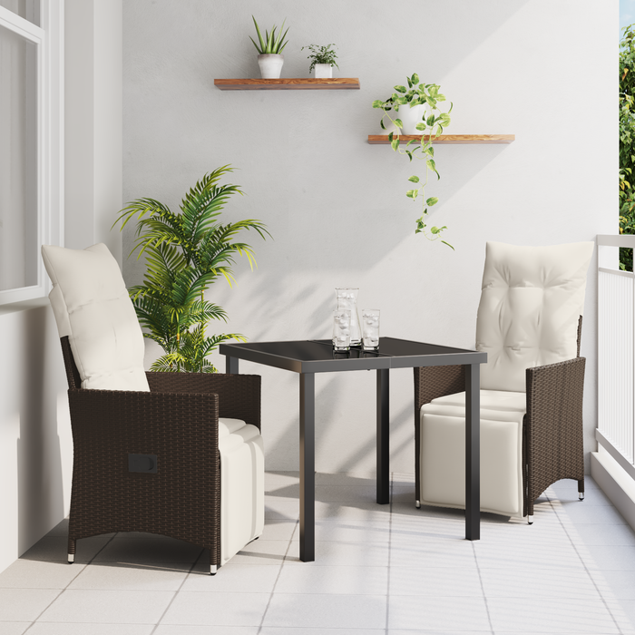 Set de dining de grădină cu 3 piese și perne Maro Rattan Poli - WALTI WALTI