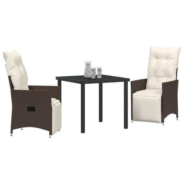 Set de dining de grădină cu 3 piese și perne Maro Rattan Poli - WALTI WALTI