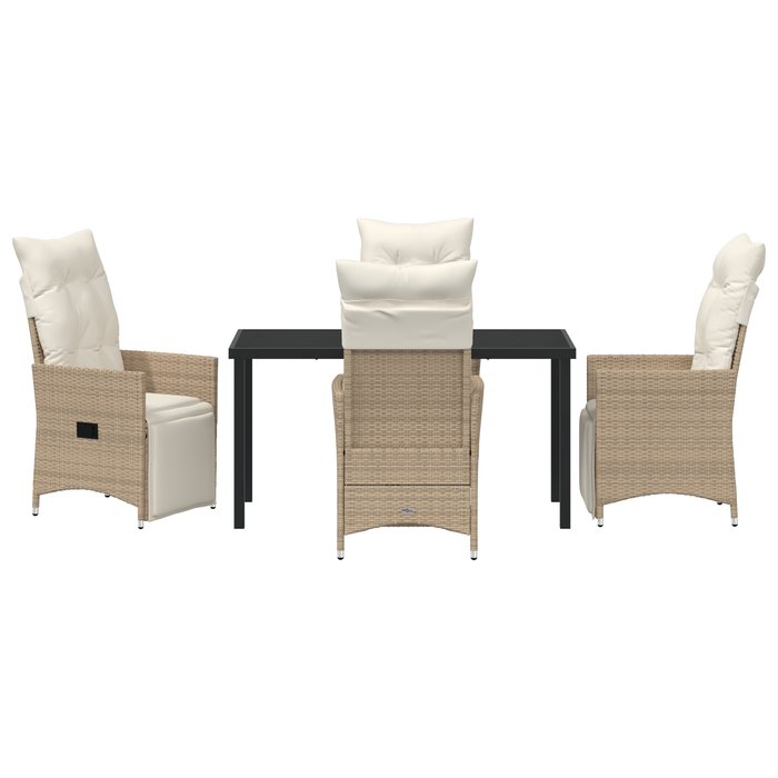 Set de Masă de Grădină cu 5 piese cu Pernă Bej Rattan Polimer - WALTI WALTI
