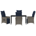 Set dining vidaXL cu 5 piese cu perne gri ratan poliester - WALTI WALTI