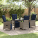 Set dining vidaXL cu 5 piese cu perne gri ratan poliester - WALTI WALTI