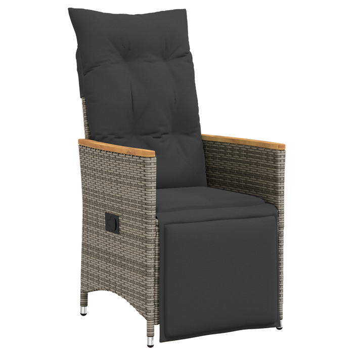Set de mese de grădină cu 5 piese și perne gri, poliratan - WALTI WALTI
