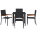 Set de Dining de 5 Piese Negru din Poliratan - WALTI WALTI