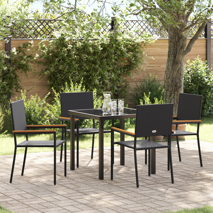 Set de Dining de 5 Piese Negru din Poliratan - WALTI WALTI