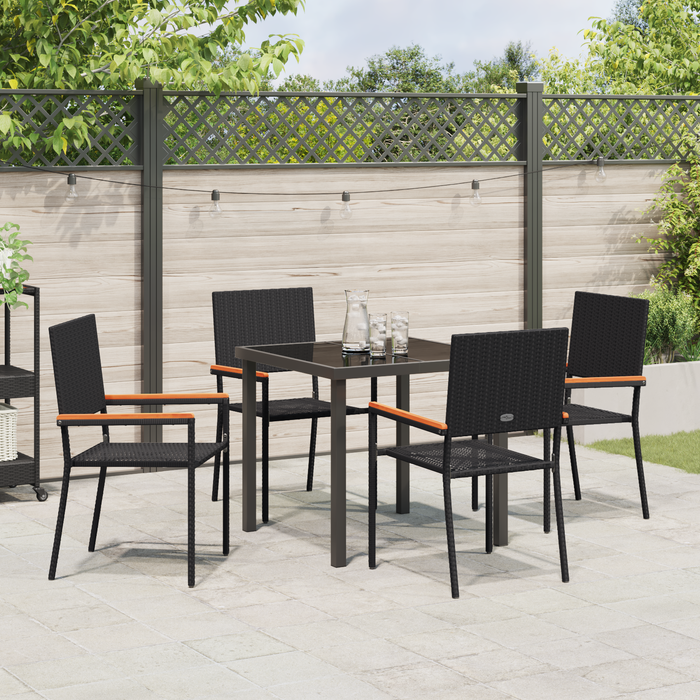 Set de Dining de 5 Piese Negru din Poliratan - WALTI WALTI