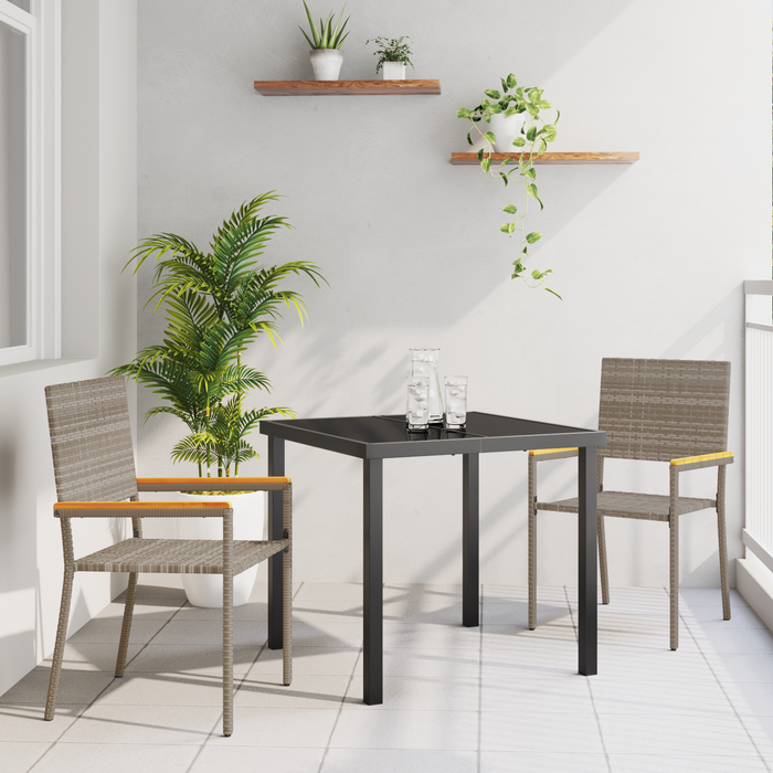 Set dining grădină 3 Piese Gri Poliratan - WALTI WALTI