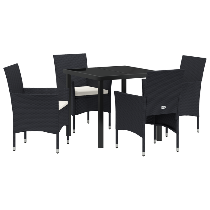 Set de Dining pentru Grădină 5 Piese Negru Poliratan - WALTI WALTI