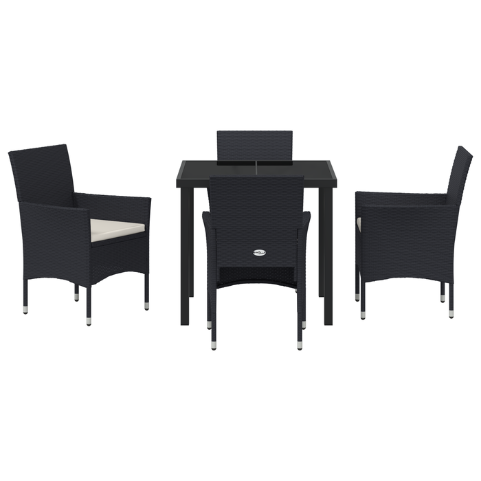 Set de Dining pentru Grădină 5 Piese Negru Poliratan - WALTI WALTI