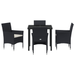 Set de Dining pentru Grădină 5 Piese Negru Poliratan - WALTI WALTI