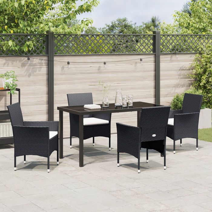 Set masă grădină 5 Piese Negru Rattan Poli - WALTI WALTI