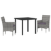 Set de Dining pentru Grădină de 3 Piese Gri Rattan PE - WALTI WALTI