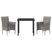 Set de Dining pentru Grădină de 3 Piese Gri Rattan PE - WALTI WALTI