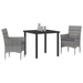 Set de Dining pentru Grădină de 3 Piese Gri Rattan PE - WALTI WALTI
