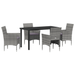 Set de dining pentru grădină 5 piese Gri Rattan Polimeric - WALTI WALTI
