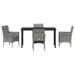 Set de dining pentru grădină 5 piese Gri Rattan Polimeric - WALTI WALTI