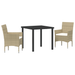 Set de Dining de Grădină 3 Piese Bej Rattan Polimer - WALTI WALTI