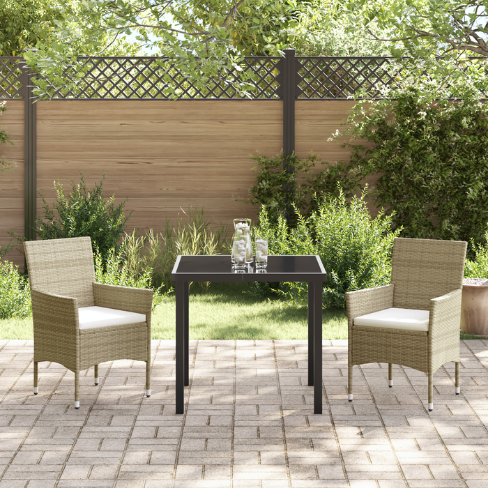 Set de Dining de Grădină 3 Piese Bej Rattan Polimer - WALTI WALTI