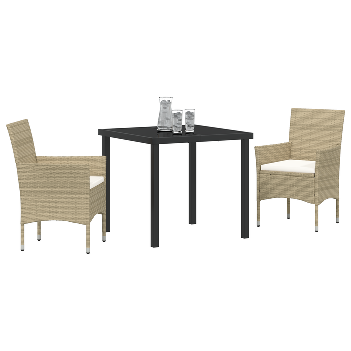 Set de Dining de Grădină 3 Piese Bej Rattan Polimer - WALTI WALTI