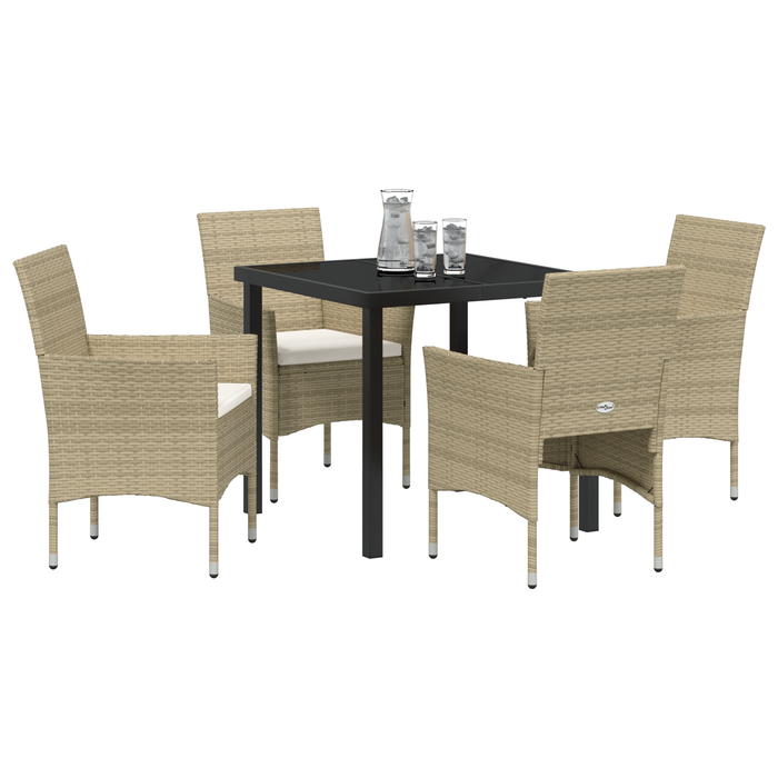 Set Dining Grădină 5 Piese Bej Ratan Polimer - WALTI WALTI