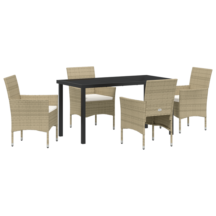 Set de dining pentru grădină 5 piese Bej Ratan Poliester - WALTI WALTI