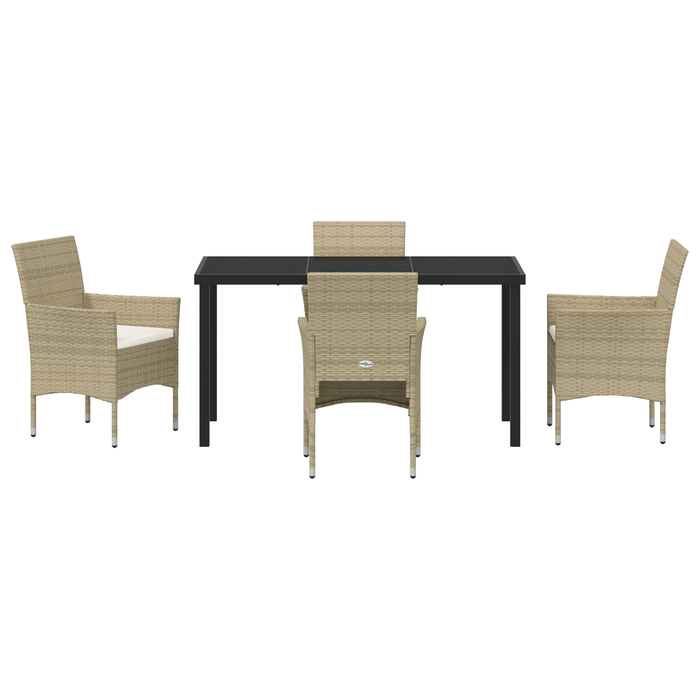 Set de dining pentru grădină 5 piese Bej Ratan Poliester - WALTI WALTI