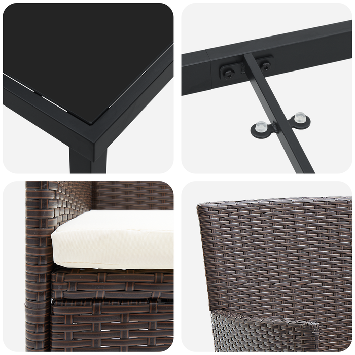 Set de Dining pentru Grădină 5 Piese Maro Rattan Polimerizat - WALTI WALTI
