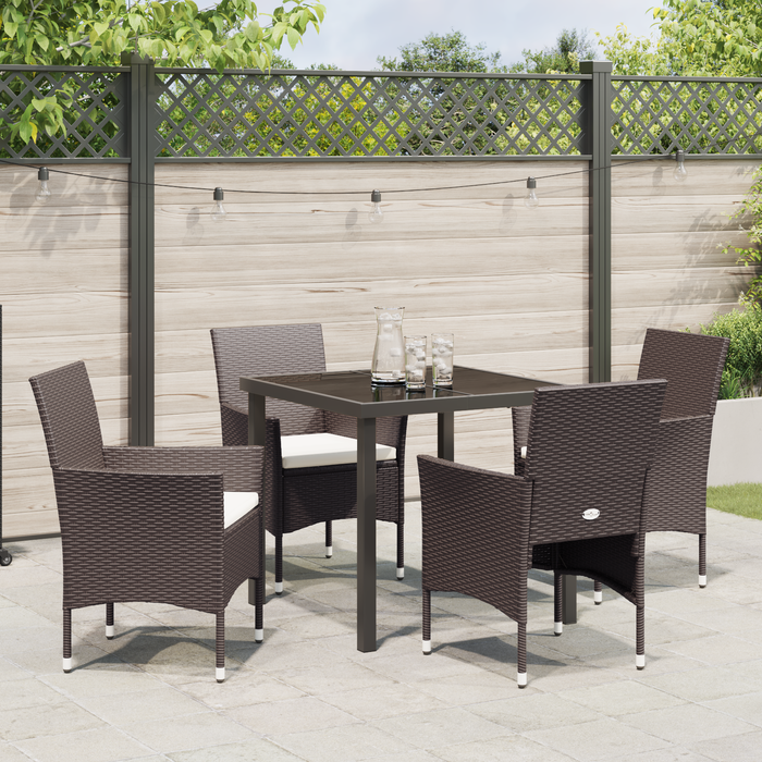Set de Dining pentru Grădină 5 Piese Maro Rattan Polimerizat - WALTI WALTI